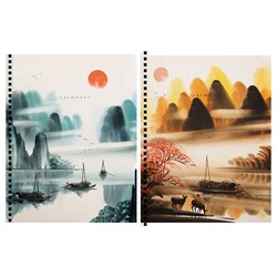 Тетрадь 80л. на спирали Greenwich Line "Calmness" клетка (NS5c80-53172) матовая ламинация, блок 70г/м2