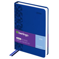 Ежедневник Berlingo 2026г. А5 184л. кожзам "Vivella Prestige" (DD6_80501) синий, тв.переплет