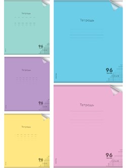 Тетрадь 96л. Prof-Press "Пастель. Ассорти" клетка (96-1303) пластиковая обложка