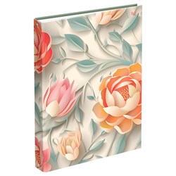 Тетрадь А4, 160л. на кольцах "Бумажные цветы", сменный блок (ТТ4к160_лм 62750, "BG") матов. ламинация