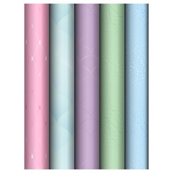 Бумага для упаковки подарков MESHU 70*100см. "Pastel colors" (MS_66822) 80г/м, в ассорт.