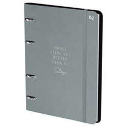 Тетрадь 120л. на кольцах "Моно. Серый", сменный блок (N4r120 59501, "BG") обложка иск. кожа