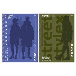 Тетрадь 96л. А4 на спирали BG "Street style", клетка (Т4гр96_лм 06566) матовая ламинация