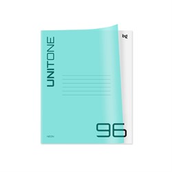 Тетрадь 96л. BG "Однотонная. Неон. Голубая" клетка (Т5ск96_пл 06455) пластиковая обложка