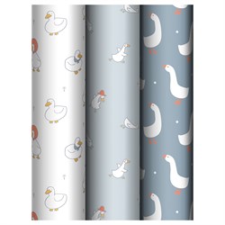 Бумага для упаковки подарков MESHU 70*100см. "Goose set" (MS_66834) 80г/м, в ассорт.