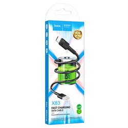 Кабель microUSB - USB, 1 м, "X83 Victory", силиконовый, в коробке (6931474770882) "HOCO", черный, 2.4A