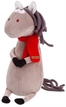 Игрушка мягкая "Конь Энцо" 20см, серый, в шарфике (RLS25008-3-20)