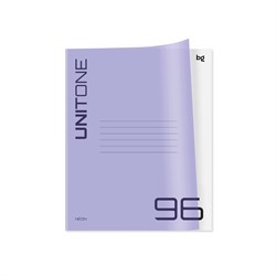 Тетрадь 96л. BG "UniTone. Neon. Сиреневая" клетка (Т5ск96_пл 06453) пластиковая обложка