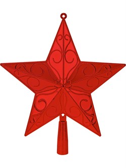 Наконечник на елку 23см "Звезда" (НУ-4400) красная