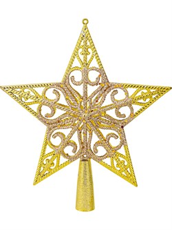 Наконечник на елку 21см "Звезда" (НУ-1440) золотая