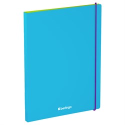 Папка с пруж. скоросшивателем BERLINGO "Raze" голубая (FS4_17154) 600мкм, 17мм, покрытие soft-touch