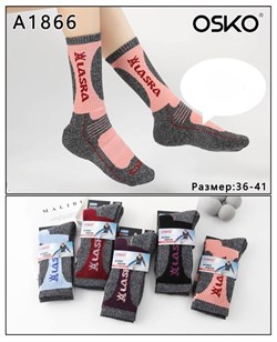 Носки жен., р.36-41 "Osko" высокие, термо: шерсть 85%, ангора 10% (А1866) в ассорт.