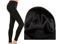 Лосины р.M "Наташа" с мехом: шерсть 90%, полиамид 8%, эластан 2% (5661) черные