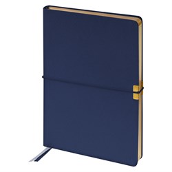 Ежедневник Berlingo недатир. А5 136л. кожзам "Casual Gold" (UD0_F0002) синий, на резинке, золотой срез