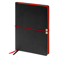 Ежедневник Berlingo недатир. А5 136л. кожзам "Casual" (UD0_F0004) черный, на резинке, красный срез