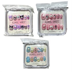 Накладные ногти "Детские" (KS-641) с рисунками и фигурками, в пласт. прозр. коробке, в ассорт.