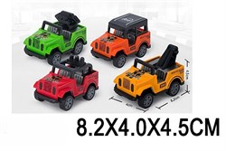 Инерц. "Fenming"  7,6*4,5см "Внедорожник" (399-265) АВС-пластик открытый, крытый, с рамой, с лебедкой в пакете