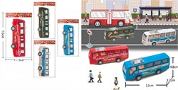 Инерц. "Fenming" 12*4,8см "Автобус" (399-78) гражданский, аэроэкспресс, пожарный, полиция виден салон, в пакете