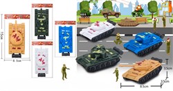 Инерц. "Fenming"  8*3,5*3см "Танк" (399-455) поворт башни, 2 модели, 4 цв. камуфляжа, в пакете