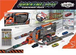 Игр. набор "Парковка. Город" (879-113) в собр. виде 97*39*18,5см +5 мет. машин и 8 дор. знаков, собирается в автовоз 45*19см, в коробке