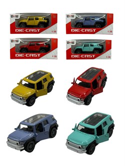 Металл. модель 10 см "Toyota (1:39)" 2 двери откр-ся (D3906-1) инерция, панорам. крыша, 4цв. в ассорт., в коробке