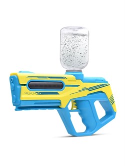 Вод. оружие аккумул. 25см бластер (1002blue) обойма 200мл 2-е бегущие огни, лазер и подсветка дальность 7м, в коробке