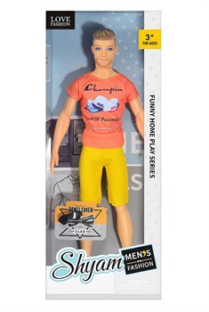 Кукла  "Shyam. Парень. Men`s Fashion" 30см в коробке (HP1164517-1) в оранж. футболке и шортах, кроссовки и очки