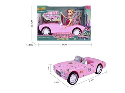 Кукла  "Camaner. Девушка 30см в бол. розовом кабриолете" (HP1216442) наклейки для инд. дизайна машины в коробке 34*22,5*14,5см