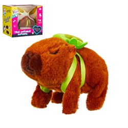 Капибара на батар. 15,5*9,5*12см  (IT110954) свет, звук, ходит, в коробке