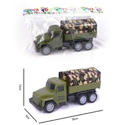 Грузовик инерц. "Военный" тентованный, 26*9*12см (024-3/DT) в пакете