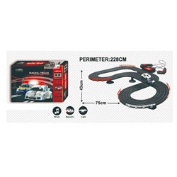 Автотрек р/у "Гонки" размер в собр. виде  75*43см, трасса 228см (3078751) 2 машинки, в коробке