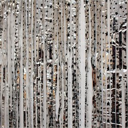 Дождик - занавес новогодний 1м *2м, с рисунком "звезды", серебристый (6264-1)