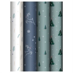 Бумага для упаковки подарков MESHU 70*100см "Christmas tree" (MS_66817) 4 видa в ассорт., 80г/м