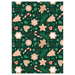 Бумага для упаковки подарков MESHU 70*100см "Ginger cookies" (MS_66977) 70г/м