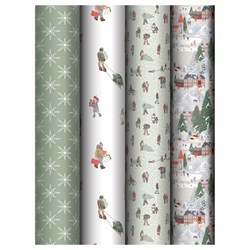 Бумага для упаковки подарков MESHU 70*100см "Winter time" (MS_66809) 5 видов в ассорт., 80г/м2