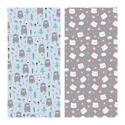 Бумага для упаковки подарков MESHU 70*100см "Сute friends" (MS_66990) 2 видa в ассорт., 80г/м