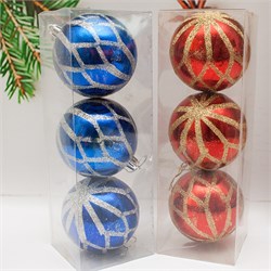 Набор шаров D=8см, 3шт. (XY23- 67) в разных пачках - разные цвета