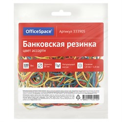 Резинки для денег  100гр, d=80мм натур. каучук цветные OfficeSpace (333905)