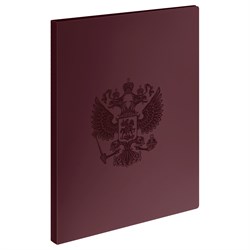 Папка с мет. зажимом в середине СТАММ "Герб" гранат (ММ-321723) 17мм, 700мкм, А4