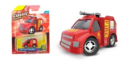 Металл. модель  5,4*4 см "Пожарная машина с брандсбойтом" (879-005B-4) усиленный инерц. механизм, в блистере 16,5*12,5см