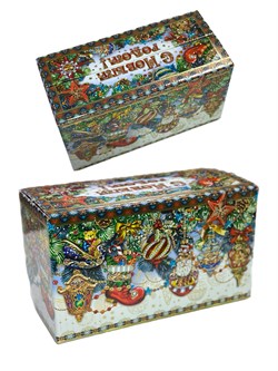 Коробка для новогоднего подарка "Дед Мороз" до 2кг.