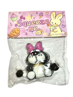 Антистресс - СКВИШ "Таба зайчик" 8*5,5см черно-белый (T-23) с шариками