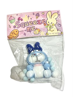 Антистресс - СКВИШ "Таба зайчик" 8*5,5см сине-белый (T-23) с шариками