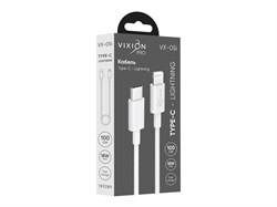 Кабель Lightning - Type-C, 1 м, "Vixion VX-05i" (GS-00028901) белый, 3А, 18W PD