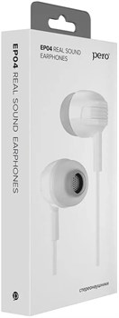 Наушники Pero "EP04" (EP04WH) внутриканальные, белые