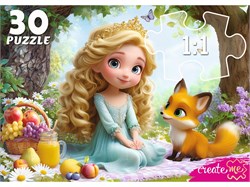 Puzzle   30 элементов "Принцесса и лисенок" (ПУ30-3182) крупные детали
