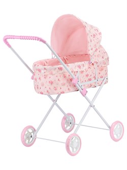 Коляска металлическая для куклы 63,5*36*73см (9308F) 4-колесная, съемная люлька, в коробке