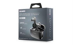 Наушники с микрофоном Bluetooth Olmio True "TWE-012" вкладыши (048566) сенсорные, время работы до 6часов, черные