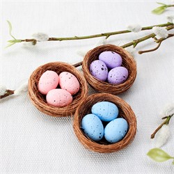 Пасхальные сувениры набор  3шт. "Гнездо с яйцами" 6см (204638)
