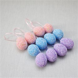 Пасхальные сувениры набор 12шт. "Яйца с лентой" 3*4см (204539)